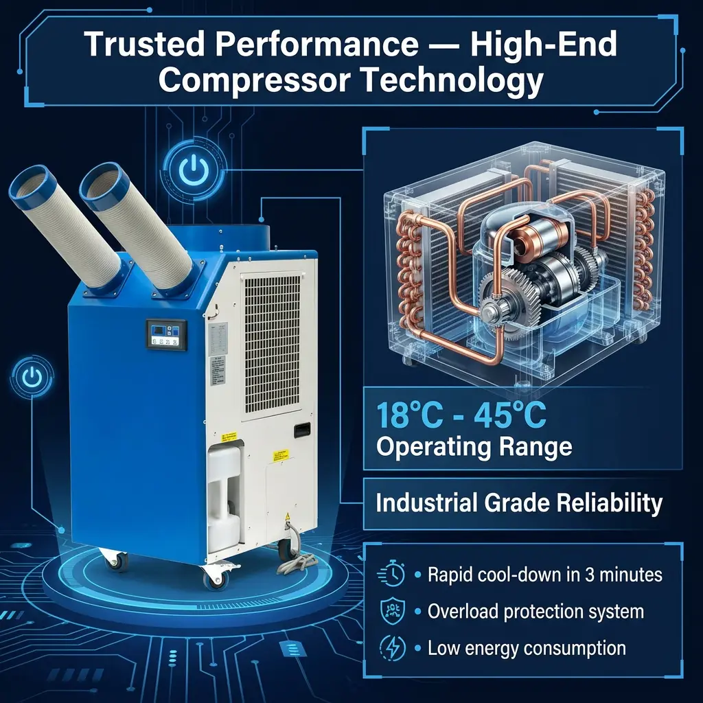 OEM 14L ठूलो ट्यांक 2700W पावर 9300BTU रोटरी कम्प्रेसर पोर्टेबल स्पट कूलर कार्यशालाको लागि औद्योगिक एयर कन्डिसनर OEM 14L ठूलो ट्यांक 2700W पावर 9300BTU रोटरी कम्प्रेसर पोर्टेबल स्पट कूलर कार्यशालाको लागि औद्योगिक एयर कन्डिसनर